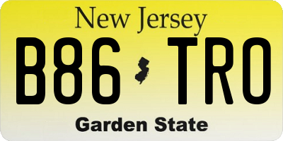 NJ license plate B86TRO