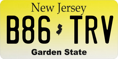 NJ license plate B86TRV