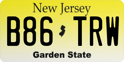 NJ license plate B86TRW