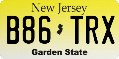 NJ license plate B86TRX