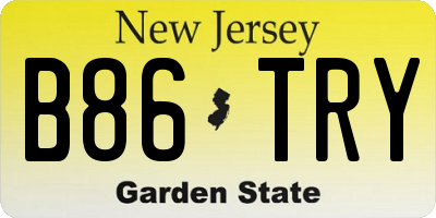 NJ license plate B86TRY
