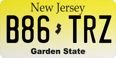 NJ license plate B86TRZ