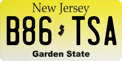 NJ license plate B86TSA