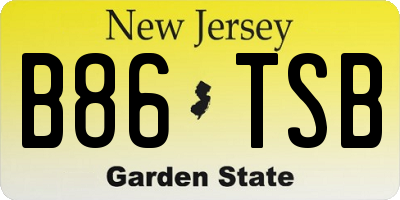 NJ license plate B86TSB