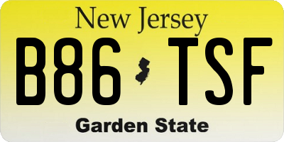NJ license plate B86TSF