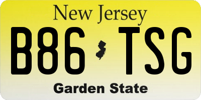 NJ license plate B86TSG