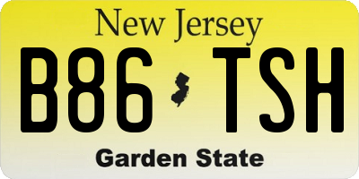 NJ license plate B86TSH
