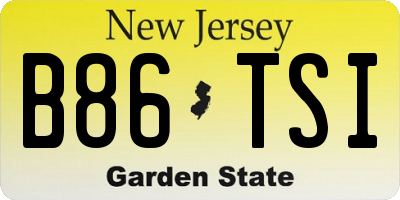 NJ license plate B86TSI