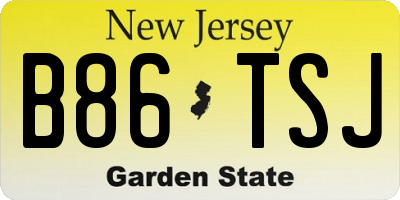 NJ license plate B86TSJ