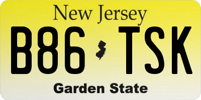 NJ license plate B86TSK