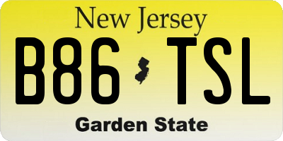 NJ license plate B86TSL
