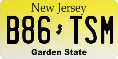 NJ license plate B86TSM