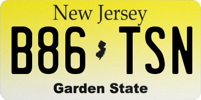 NJ license plate B86TSN