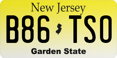 NJ license plate B86TSO