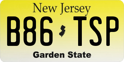 NJ license plate B86TSP