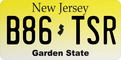 NJ license plate B86TSR