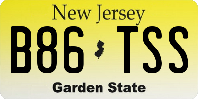 NJ license plate B86TSS