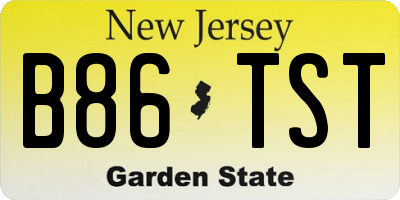 NJ license plate B86TST