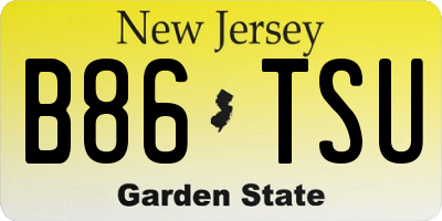 NJ license plate B86TSU