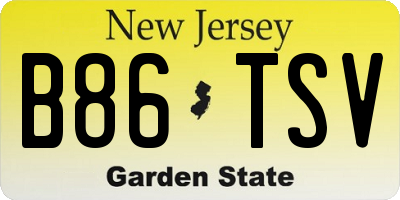 NJ license plate B86TSV