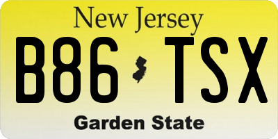 NJ license plate B86TSX