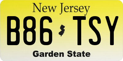 NJ license plate B86TSY