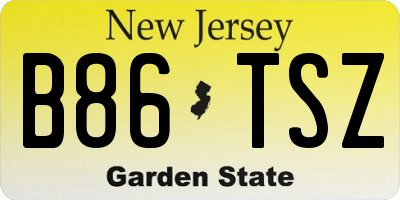 NJ license plate B86TSZ