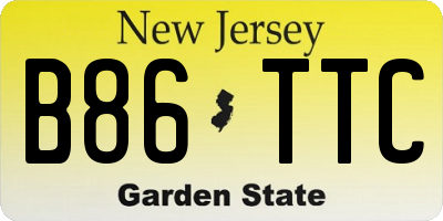 NJ license plate B86TTC
