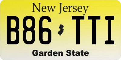 NJ license plate B86TTI