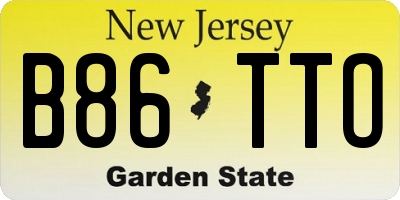 NJ license plate B86TTO