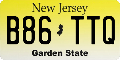 NJ license plate B86TTQ