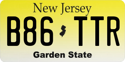 NJ license plate B86TTR
