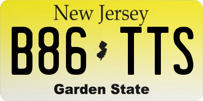 NJ license plate B86TTS
