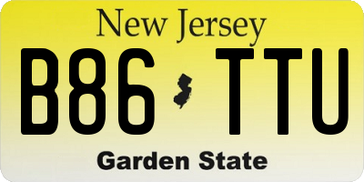 NJ license plate B86TTU