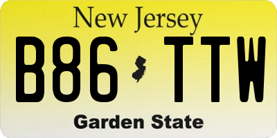 NJ license plate B86TTW