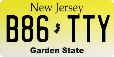 NJ license plate B86TTY