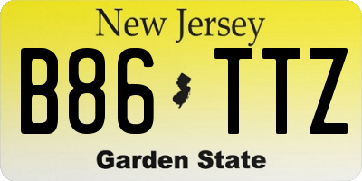 NJ license plate B86TTZ