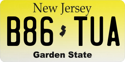NJ license plate B86TUA
