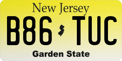 NJ license plate B86TUC