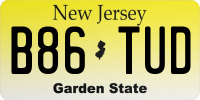 NJ license plate B86TUD