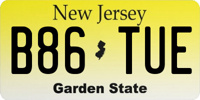 NJ license plate B86TUE