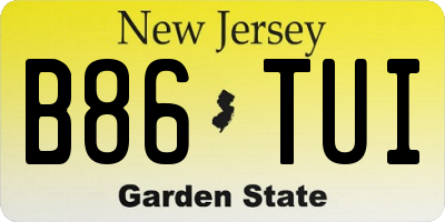 NJ license plate B86TUI