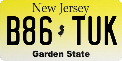 NJ license plate B86TUK