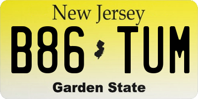 NJ license plate B86TUM