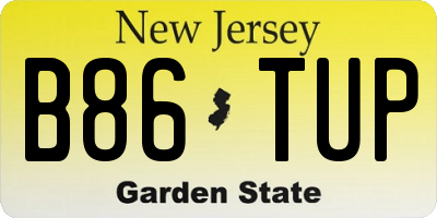 NJ license plate B86TUP