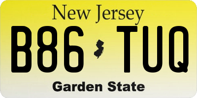 NJ license plate B86TUQ