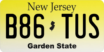 NJ license plate B86TUS