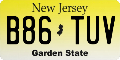 NJ license plate B86TUV