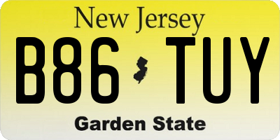 NJ license plate B86TUY