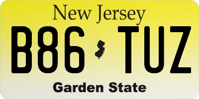 NJ license plate B86TUZ